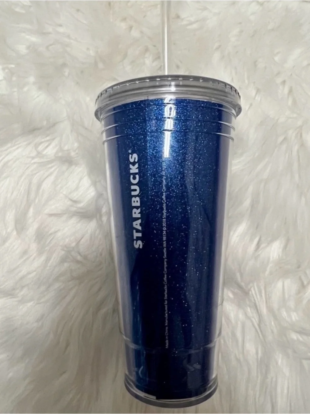 Starbucks Navy Glitter Tumbler with Clear Lid